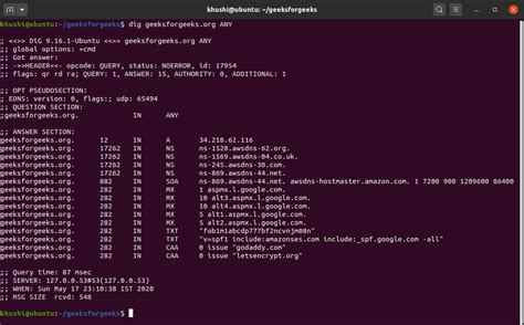 dig Command in Linux with Examples .